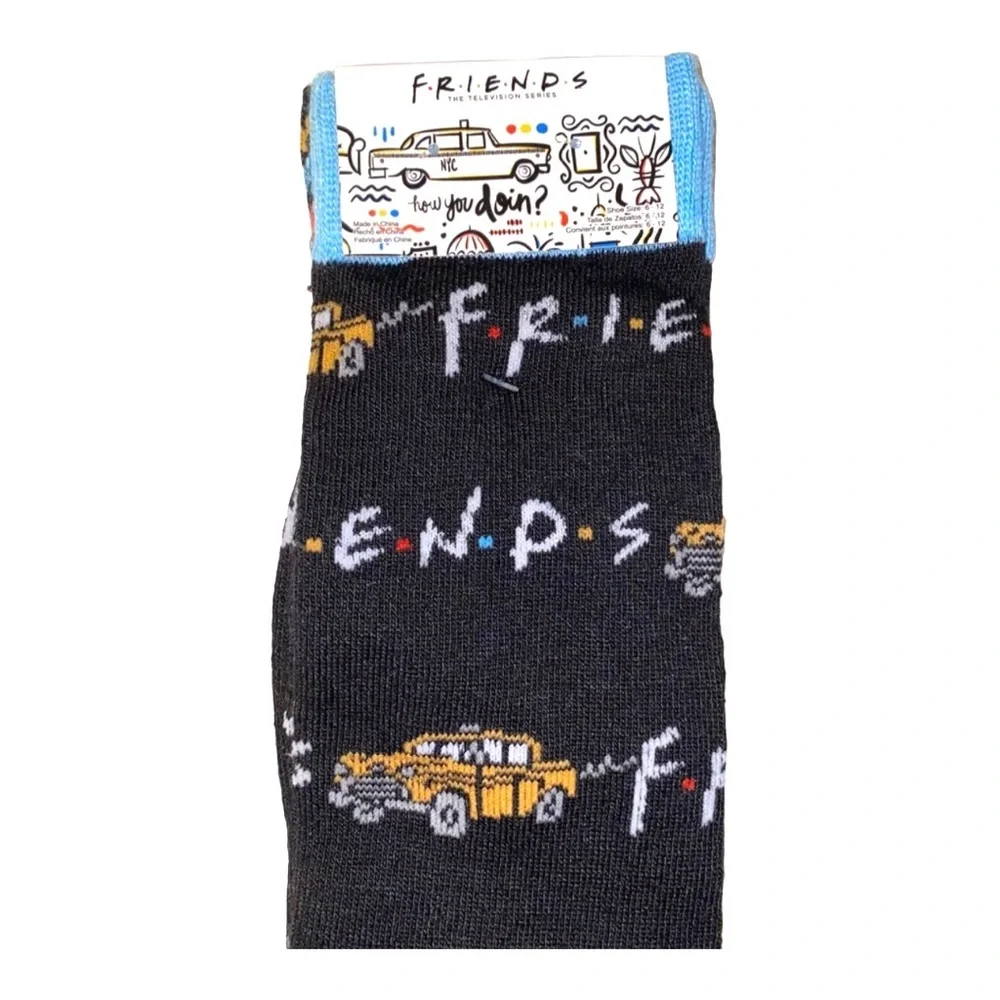 2pairs‎ Friends TV show black inscripted novelty gag socks new